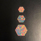 White Hexagon Coin Opals by Profound Glass