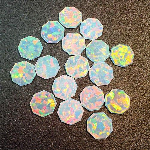 White Octagon Coin Opals by Profound Glass