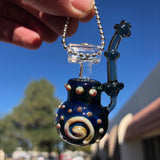 Small Biz Saturday Blue Bubbler Pendant by J&C Glass