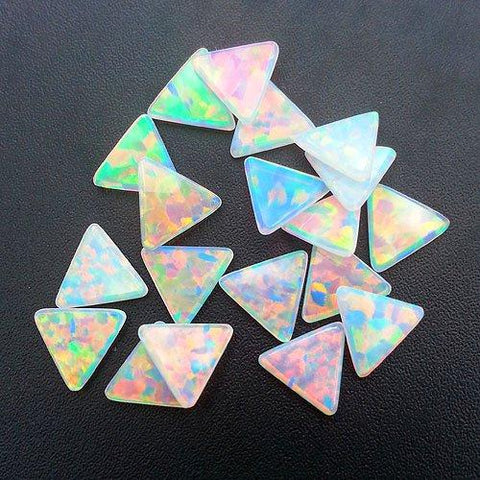 White Triangle Coin Opals by Profound Glass